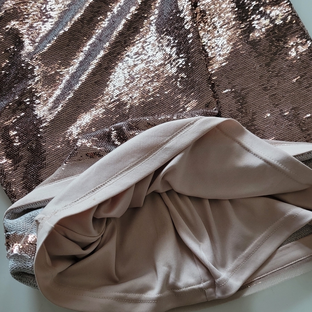 Calvin klein metallic rose gold sequin formal midi dress - Picture 8 of 15